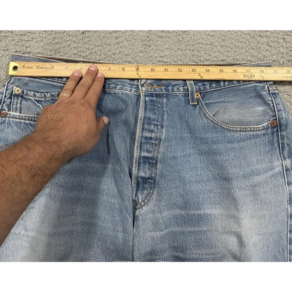 Levis 501XX Jeans Mens 40x30 Blue Straight Leg Denim Light Wash Button Fly VTG